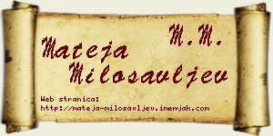 Mateja Milosavljev vizit kartica